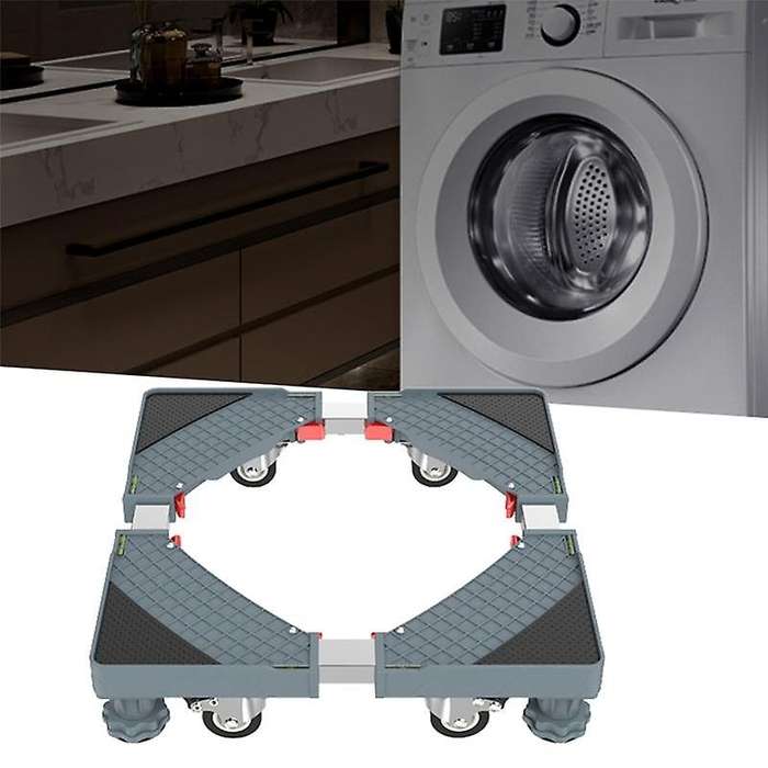 Adjustable Washing Machine Stand with Wheels Non-Slip Anti-Vibrator Mobile Base for Washing Machine