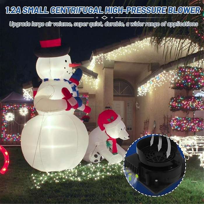 Air Blower for Inflatables Inflatable Fan with 3 LED Light Strings for Halloween Christmas Festival