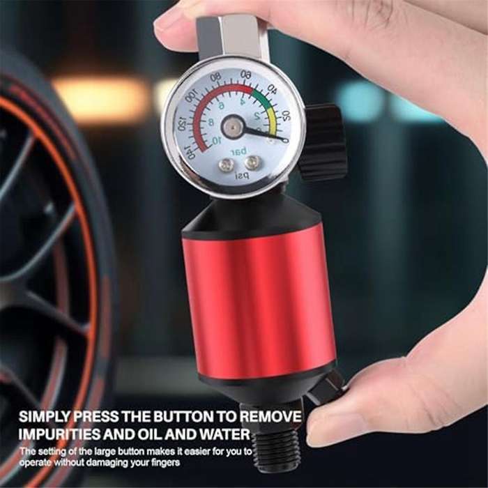 Air Compressor Regulator Oil Moisture Separator Clean, 1/4inch Npt Inlet and Outlet Air Pressure Re