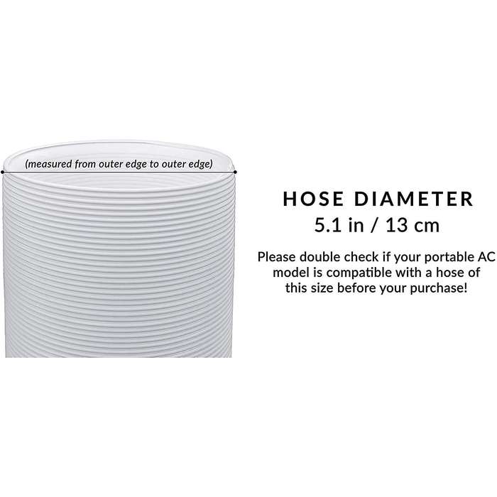 Air Conditioner Portable Exhaust Hose- 5 In Diameter Size - 59 In Long - Universal Flexible Counter