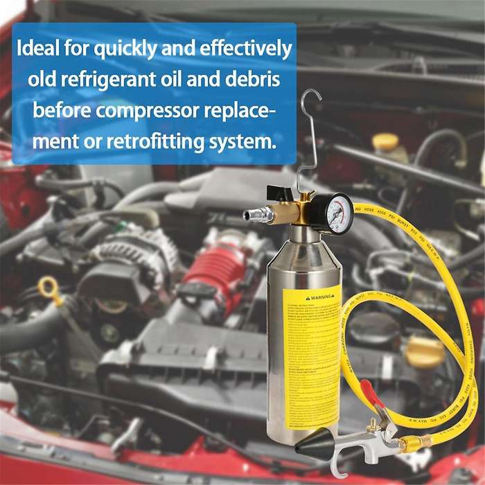 Air Conditioning Flushing Kit, Car Air Conditioning Pipe Cleaning Tool Set, R134A Air Conditioning S