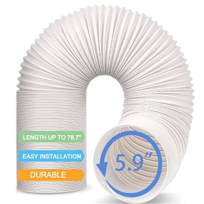 Air Conditioning Hose, Portable Exhaust Ventilation Hose, 5.9 Inch Diameter, Counterclockwise AC Hos