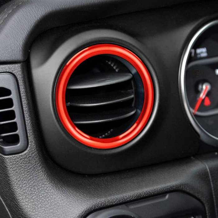 Air Conditioning Vent Outlet Trim for JL JT 2018-2021 Accessories Dashboard Decoration Cover Ring Re