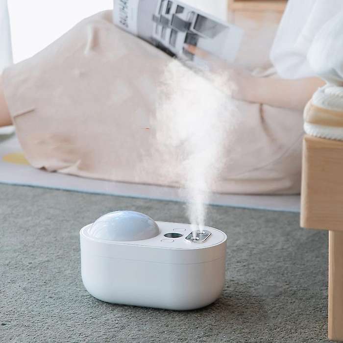 Air Humidifier Purifier Double Spray Cool Mist 1L Large Capacity with LED Night Lights Projection Hu