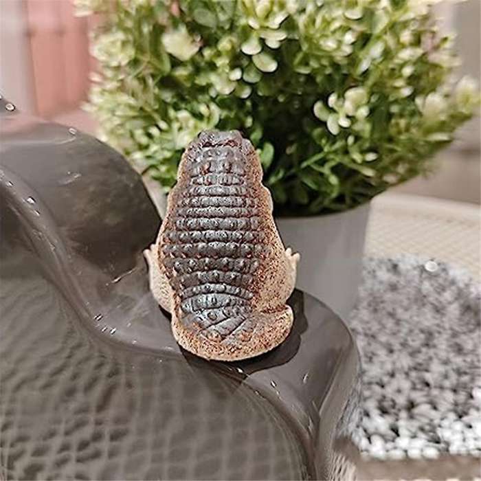 Alligator Baby Statue Ornament,Garden Animals Figurine, Animal Sculpture for Cute Mini Indoor Home D