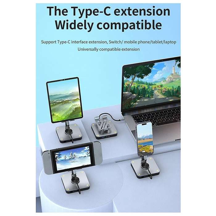 Aluminum Alloy Folding Rotating Stand Docking Station Game Switch Console Base 4K HD Projection Scr