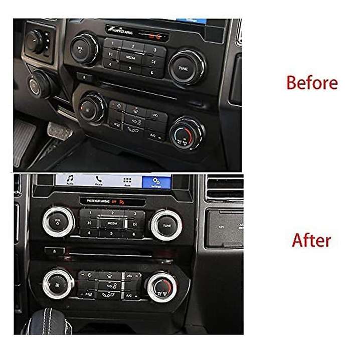Aluminum Bling Crystal Style Air Conditioner Switch AC VOL Knob Ring Button Trim for 2016-2019, 4Pcs