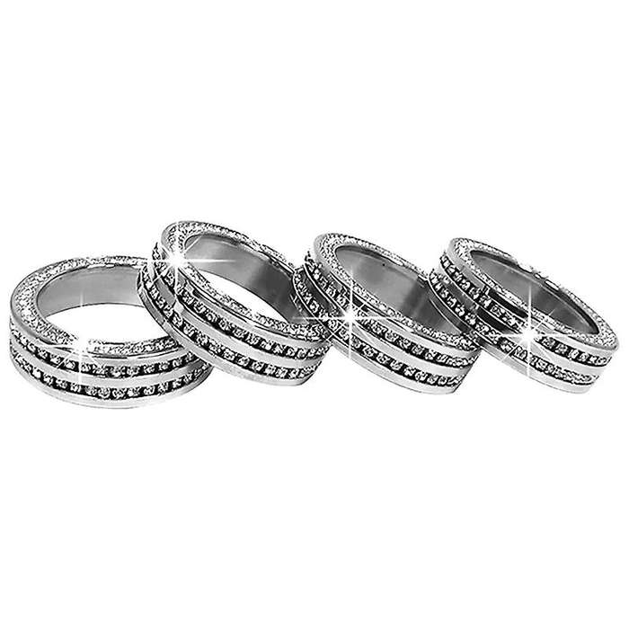 Aluminum Bling Crystal Style Air Conditioner Switch AC VOL Knob Ring Button Trim for 2016-2019, 4Pcs