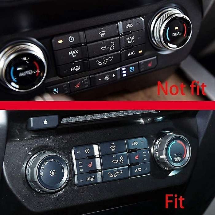 Aluminum Bling Crystal Style Air Conditioner Switch AC VOL Knob Ring Button Trim for 2016-2019, 4Pcs