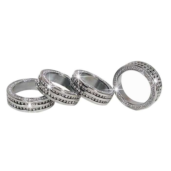 Aluminum Bling Crystal Style Air Conditioner Switch AC VOL Knob Ring Button Trim for 2016-2019, 4Pcs