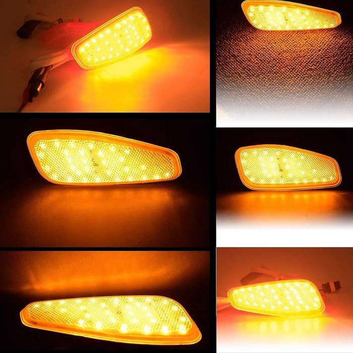 Amber LED Lights Side Marker Turn Signal Lamps Update Kit for 2015-2019 Accessories 2Pcs