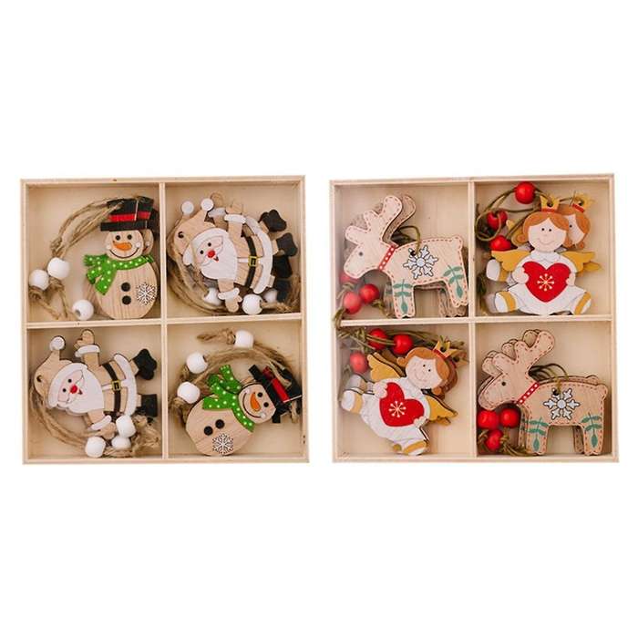 Angel Christmas Ornaments,angel -santa- Ornaments Christmas Hanging Wooden Ornaments for Christmas