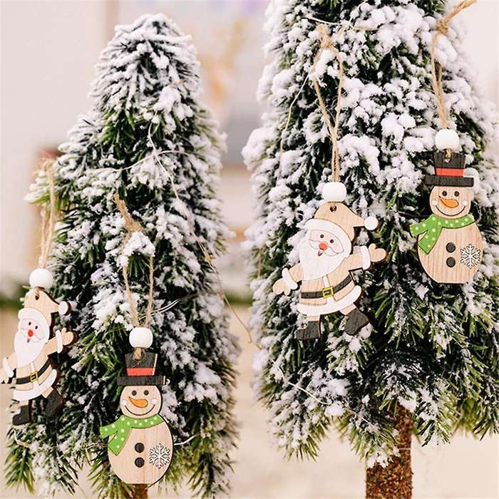 Angel Christmas Ornaments,angel -santa- Ornaments Christmas Hanging Wooden Ornaments for Christmas
