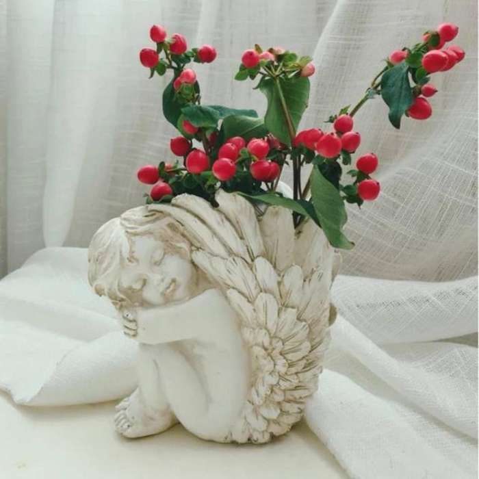 Angel Planter Garden Outdoor Angel Flower Succulent Pot Succulent Plants. Resin Angel Pot Garden Eu