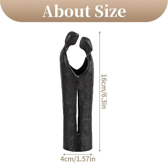 Anniversary Her - Romantic Couple Statue Resin Decorative Black Abstract Small Figurines