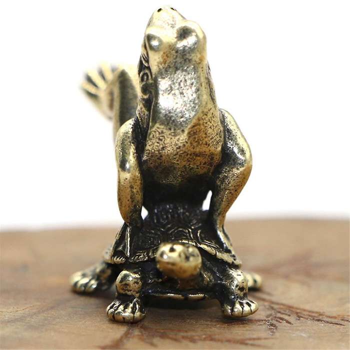 Antique Play Brass Tortoise Frog Miniature Statue Decoration Desk Decoration Home Decoration Bronze