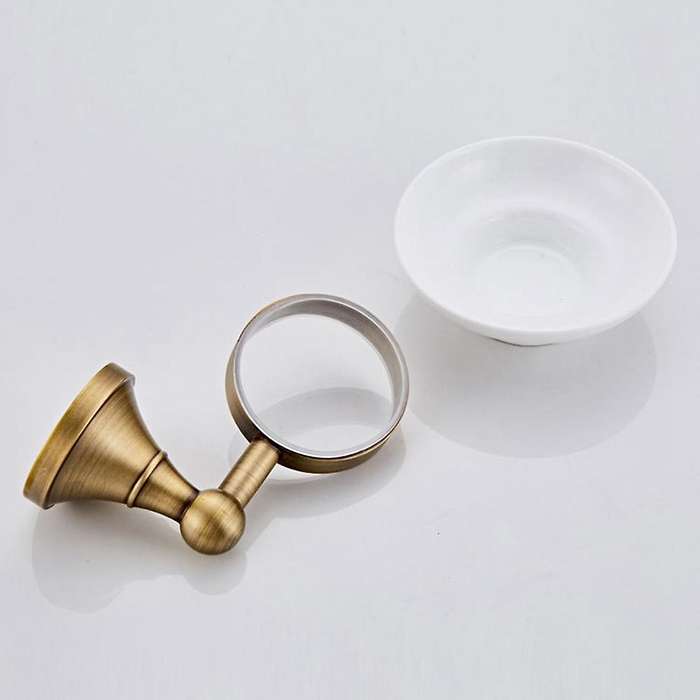 Antique Soap Dish Holder Bronze Brushed Bathroom Soap Dishes Holder with Ceramic Dish Holders for Ba