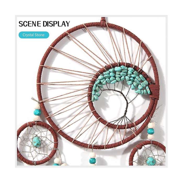 AquaBlue Dream Catchers Dream Catcher Trees of Life Wall Decor for Bedroom, Handmade Dreamcatcher