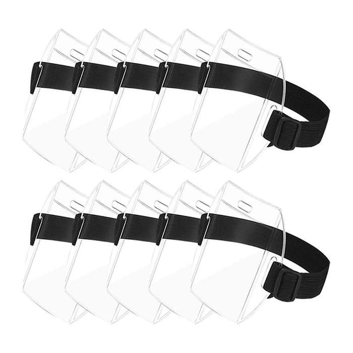 Arm Badge Holder Armband ID Card Badge Holder with Adjustment Buckle Universal Size for Work Passes