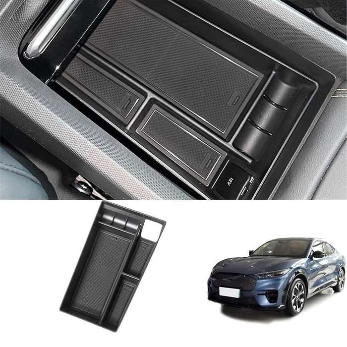 Armrest Storage Box Organizer Center Console Tray for Mach-E 2021-2023 Interior Accessories