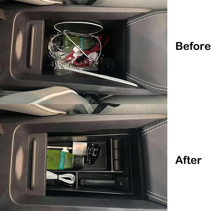 Armrest Storage Box Organizer Center Console Tray for Mach-E 2021-2023 Interior Accessories