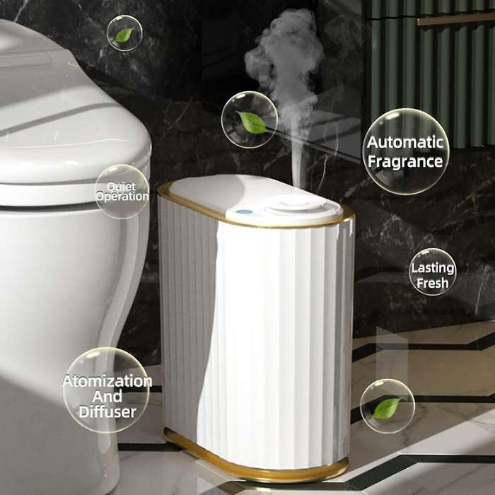 Aromatherapy Smart Trash Can Desktop Trash Can Garbage Bin with Aromatherapy Waterproof Narrow Stora