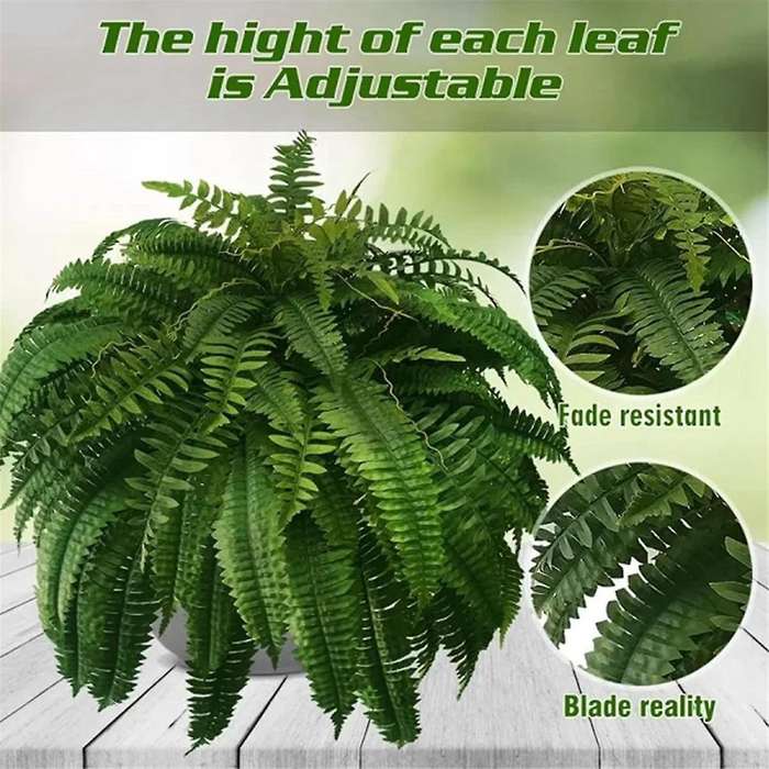 Artificial Boston Fern,Artificial Ferns for Outdoors,Faux Ferns Fake Ferns Artificial Plants