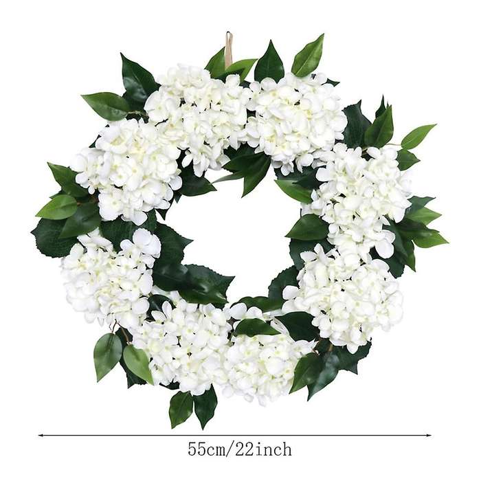 Artificial Hydrangea Wreath Spring Summer Wreath for Farmhouse Home Wedding Party Wall Windows Outdo