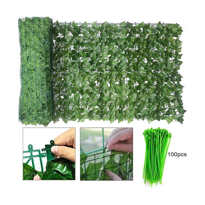 Artificial Hedges Fence, Greenery Backdrop, Artificial Ivy Privacy Fence and Faux Ivy Vine Leaf Dec