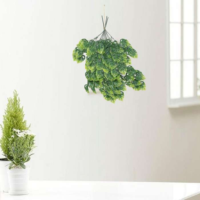 Artificial Monstera Leaves Garland Plants,hanging Faux Tropical Monstera Palm Leaves for Garden Han