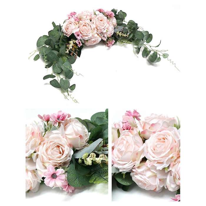 Artificial Rose Flower , Faux with Pink Flowers for Front Door Arch Wedding Party Mirror Tabletop Ch