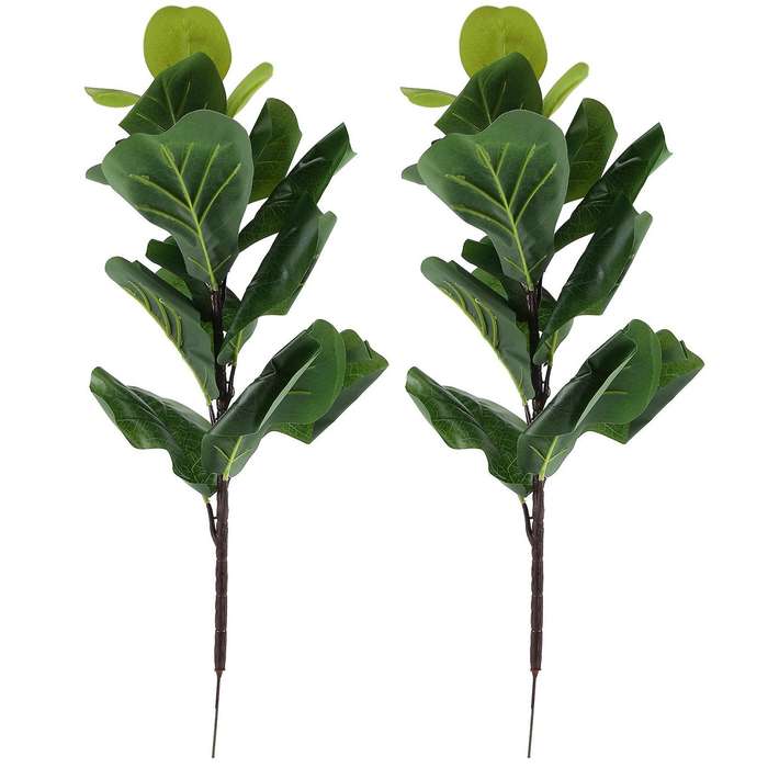 Artificial Plants Fiddle Leaf Fig Faux Ficus Compatible Window Box Decor