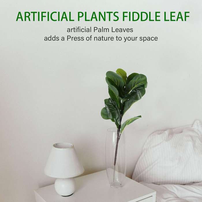 Artificial Plants Fiddle Leaf Fig Faux Ficus Compatible Window Box Decor