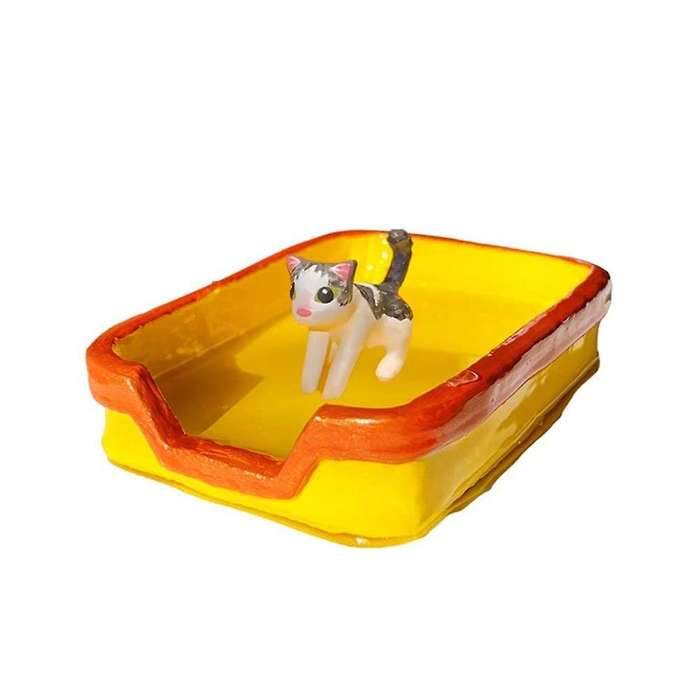 Ashtray (Neon Tab), Mini Litter Box Ash Tray, Ashtray for Outdoor or Indoor Use, Novelty Ashtray