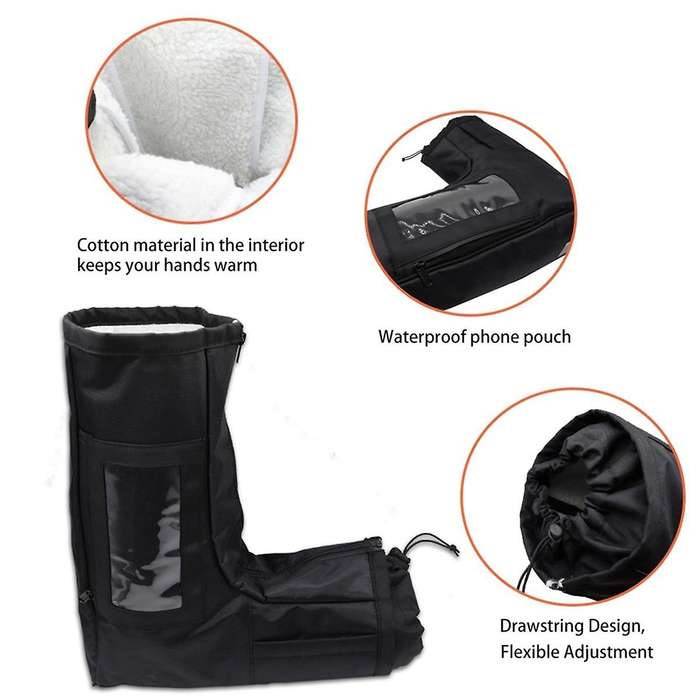 Atv Gloves Waterproof, Front Wind-breaking Guard Motorcycle Gloves Snowmobile Handlebar Gloves for S