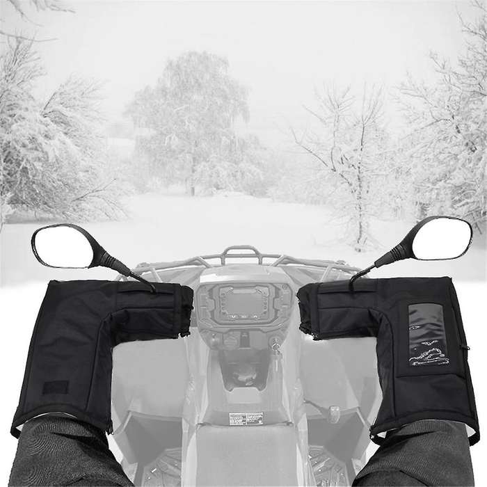 Atv Gloves Waterproof, Front Wind-breaking Guard Motorcycle Gloves Snowmobile Handlebar Gloves For