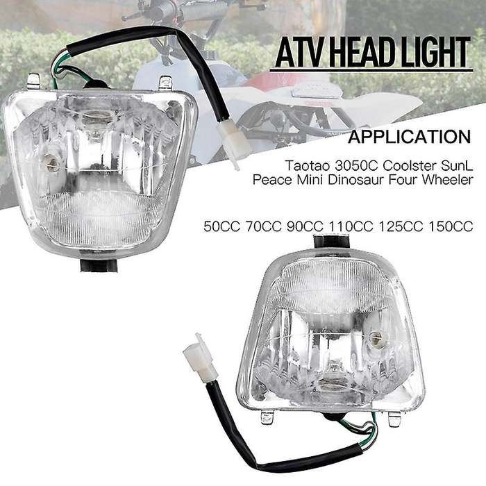 ATV Headlight Head Light Lamp Assembly 50Cc 70Cc 90Cc 110Cc 125Cc 150Cc 4 Accessories