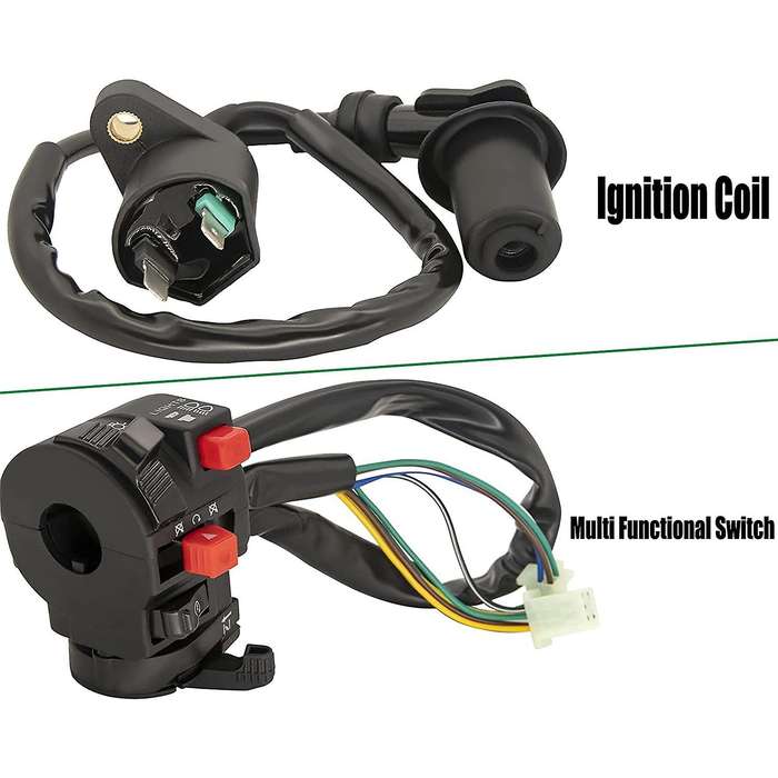 Atv Wiring Harness Kit, with Stator Regulator Ignition Switch Solenoid Relay for Gy6 125cc 150cc At