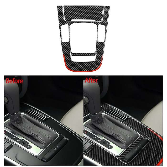 Auto Carbon Fiber Central Gear Shift Panel Control Panel Decal Interior Modification for- A4L 2009-2