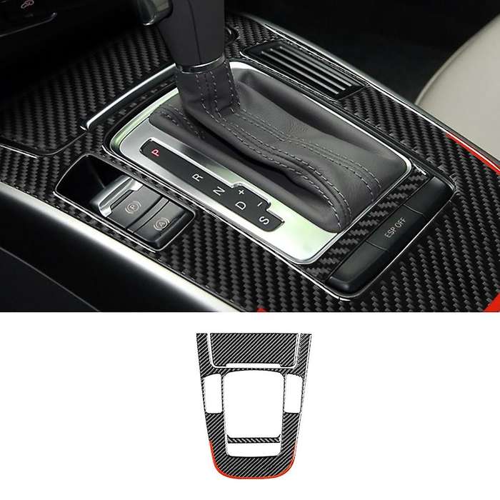 Auto Carbon Fiber Central Gear Shift Panel Control Panel Decal Interior Modification for- A4L 2009-2