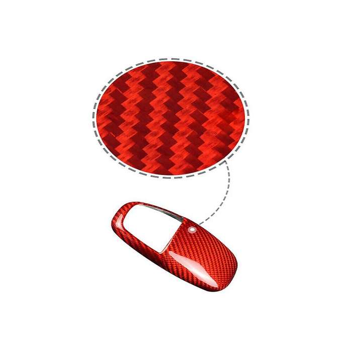 Auto Carbon Fiber Gear Shift Knob Cover Sticker Trim for Charger 2015-2020 Accessories Red