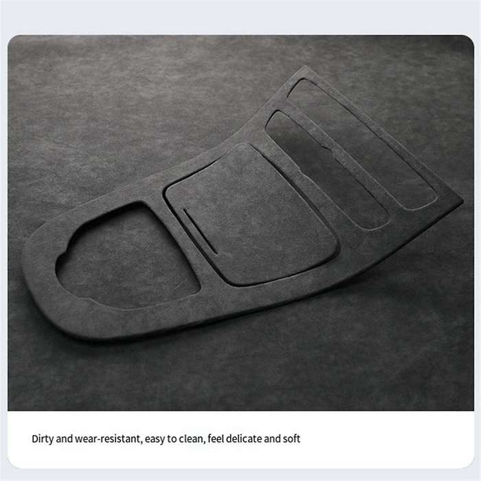 Auto Center Control Panel Suede Decorative Sticker Is for - E-class E200l/e300l Modification Black
