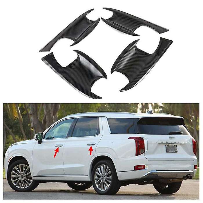 Auto Door Handle Bowl Cover Frame Trim Sticker for 2019 2020 Carbon Fiber Decoration Car Accessories