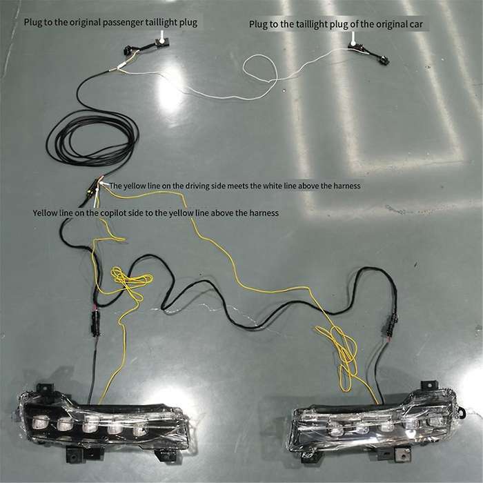 Auto LED Daytime Running Lights Modified Front Bumper Fog Lights Turn Indicators for Model 3 Y 19-2