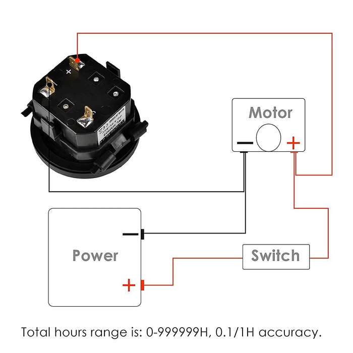 Auto Parts Hour Meter Round LCD Hour Meter Quartz Hour Meter DC4.5V-90Vfor Fork Cart Boat Tractor Ge