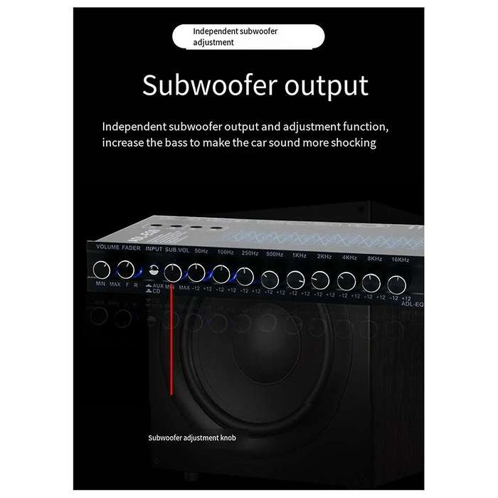 Auto Square 9 Band Graphic Equalizer Digital Car Audio -EQ9 Full Series Car Amplifier Equalizer+Adju
