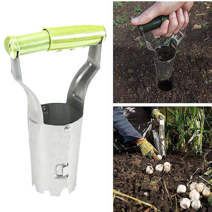 Automatic Transplanter Garden Hand Bulb Planter Tool with Depth Soil Release Planting Tool for Digg