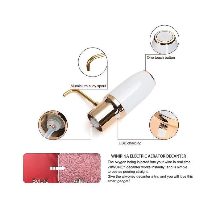 Automatic Wine Aerator Pourer Electric Smart Decanter Dispenser Rechargeable Kitchen Party Bar Wedd