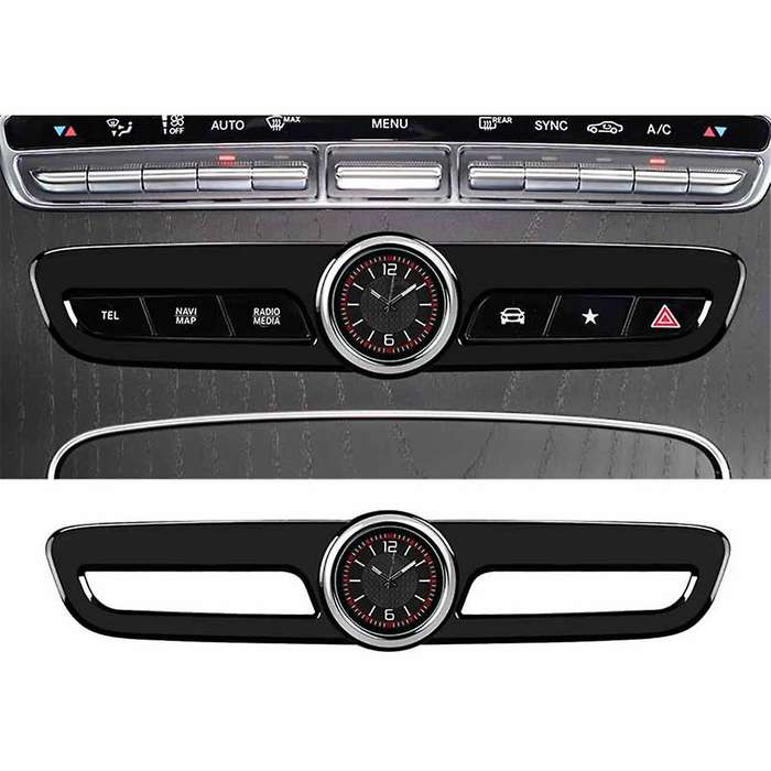 Automobile Central Control Clock Central Control Decoration Clock for Black Car Interior Decoration
