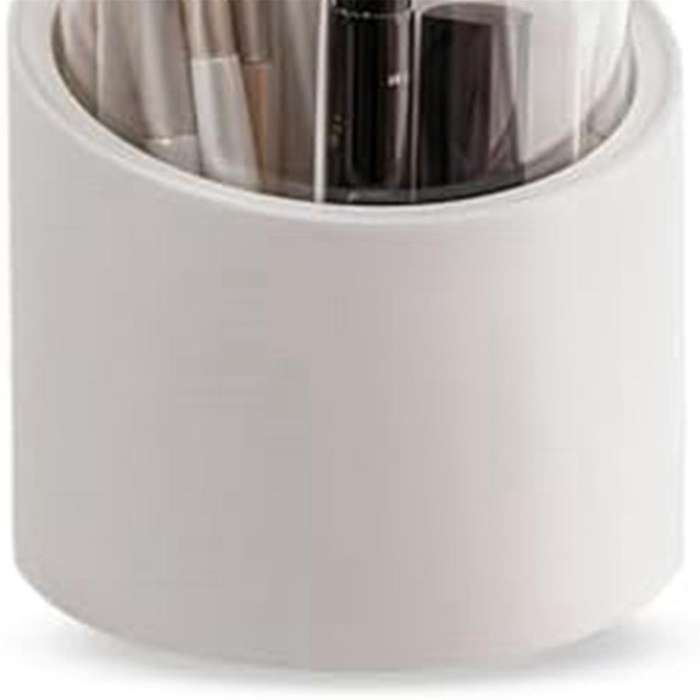 Makeup Brush Holder Organizer with Lid, Rotating Dustproof Make Up Brushes Container with Acrylic Co